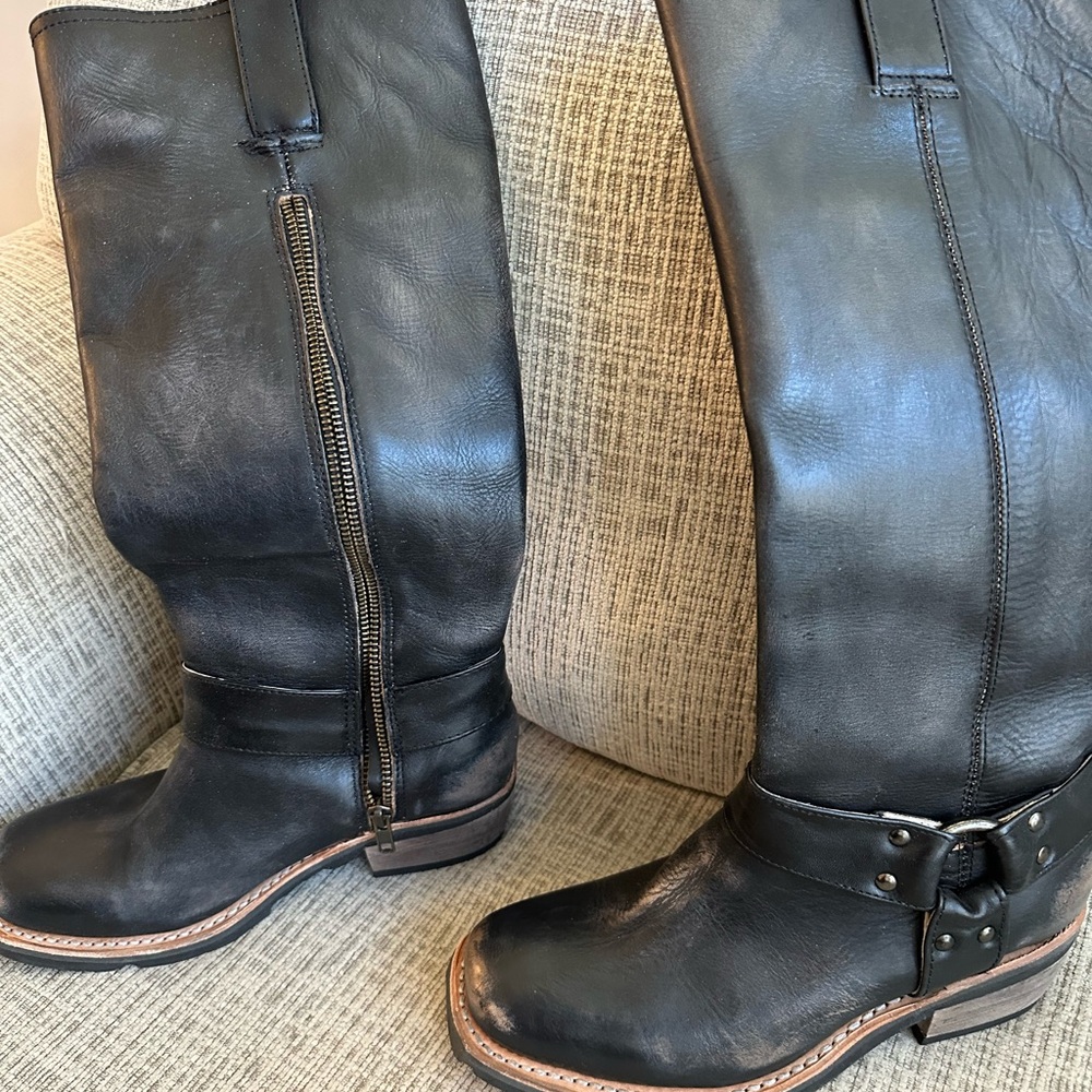 Freebird Black Leather Riding Boots